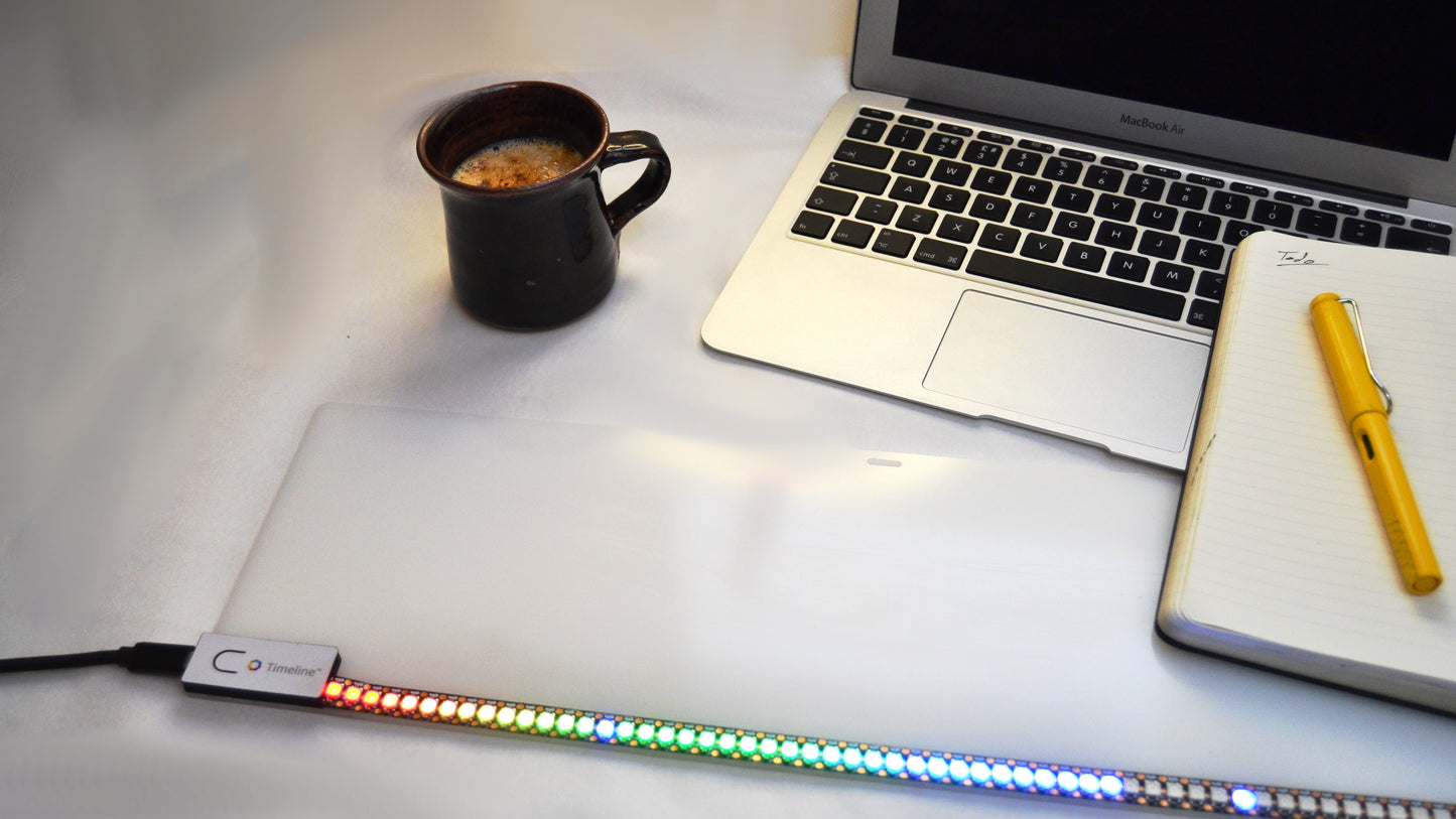 Timeline™ led strip digital hourglass - with whiteboard