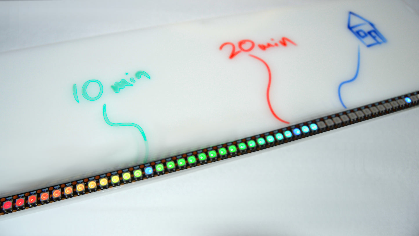 Timeline™ led strip digital hourglass - with whiteboard