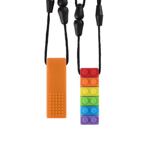 Sensory Chewable Necklace (Rainbow Brick)