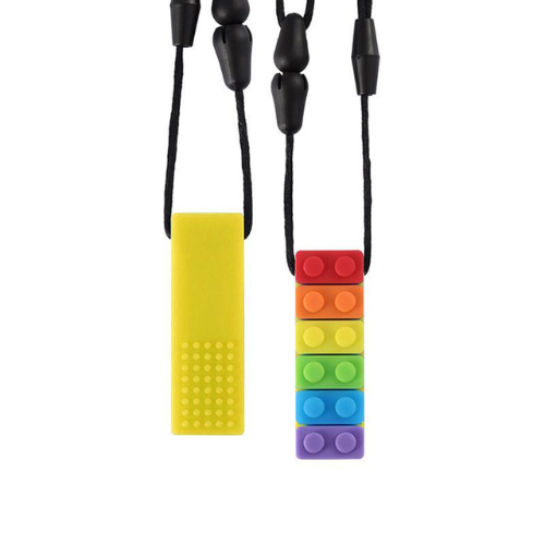 Sensory Chewable Necklace (Rainbow Brick)