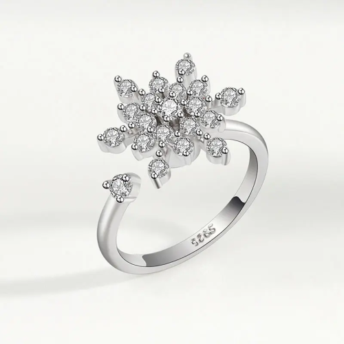 Adjustable Cubic Zirconia Spinner Ring