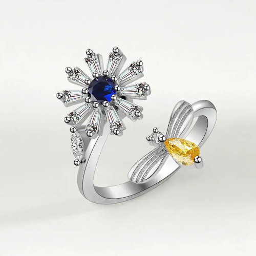 Adjustable Cubic Zirconia Spinner Ring