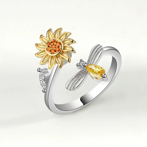 Adjustable Cubic Zirconia Spinner Ring