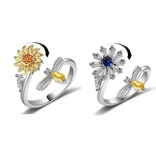 Adjustable Cubic Zirconia Spinner Ring