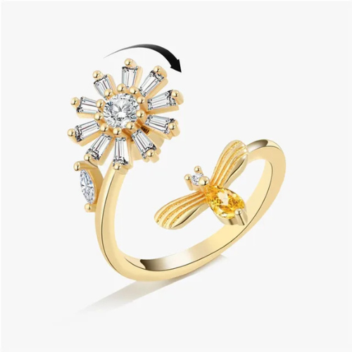 Adjustable Cubic Zirconia Spinner Ring