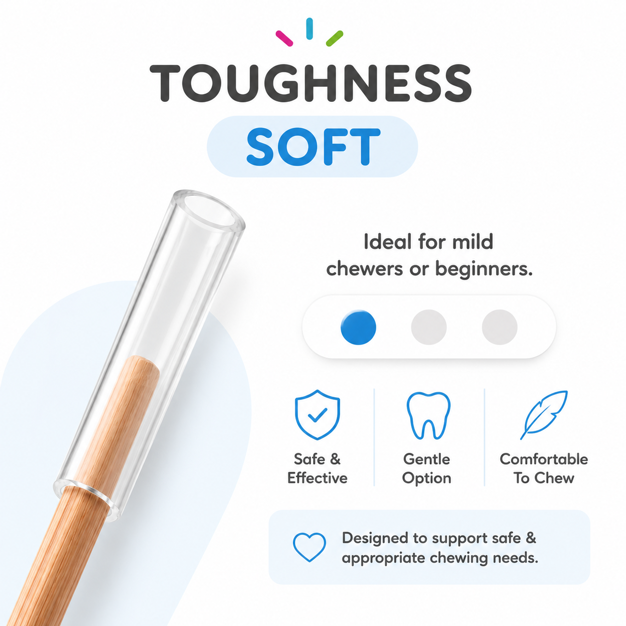 Chewable Pencil Cover (Clear - Pack of 2)