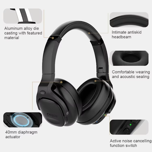 Cowin E9 Wireless Active Noise Cancelling Headphones