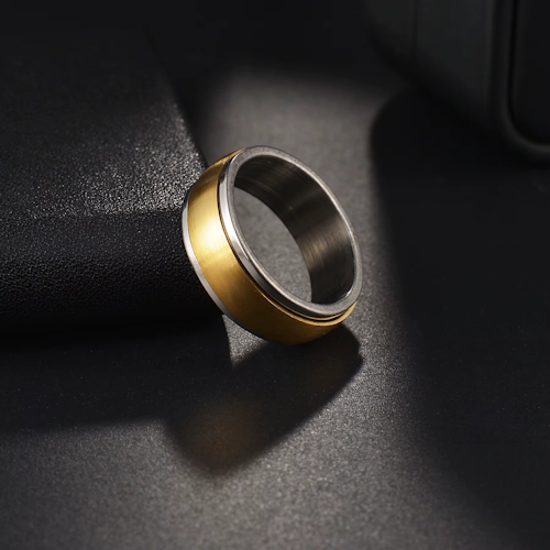 Stainless Steel Unisex Spinner Ring (Gold/Silver)