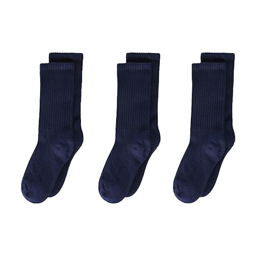 Jefferies Socks Smooth Toe Casual Crew Socks - Navy