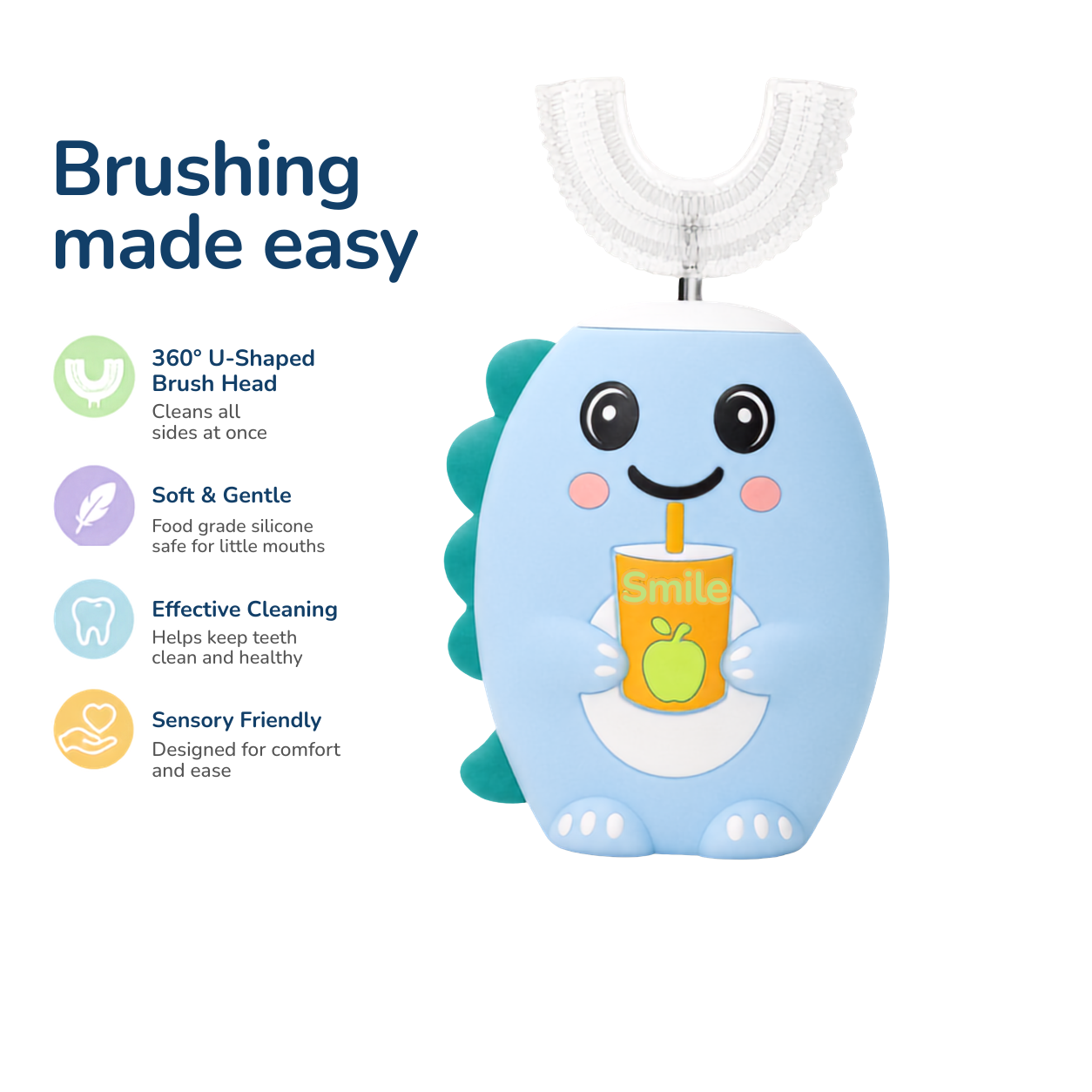 Kids U-Shaped Electric Toothbrush (Dino)