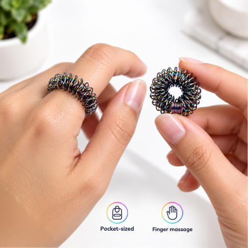Spiky Finger Rings Rainbow (Pack of 5)