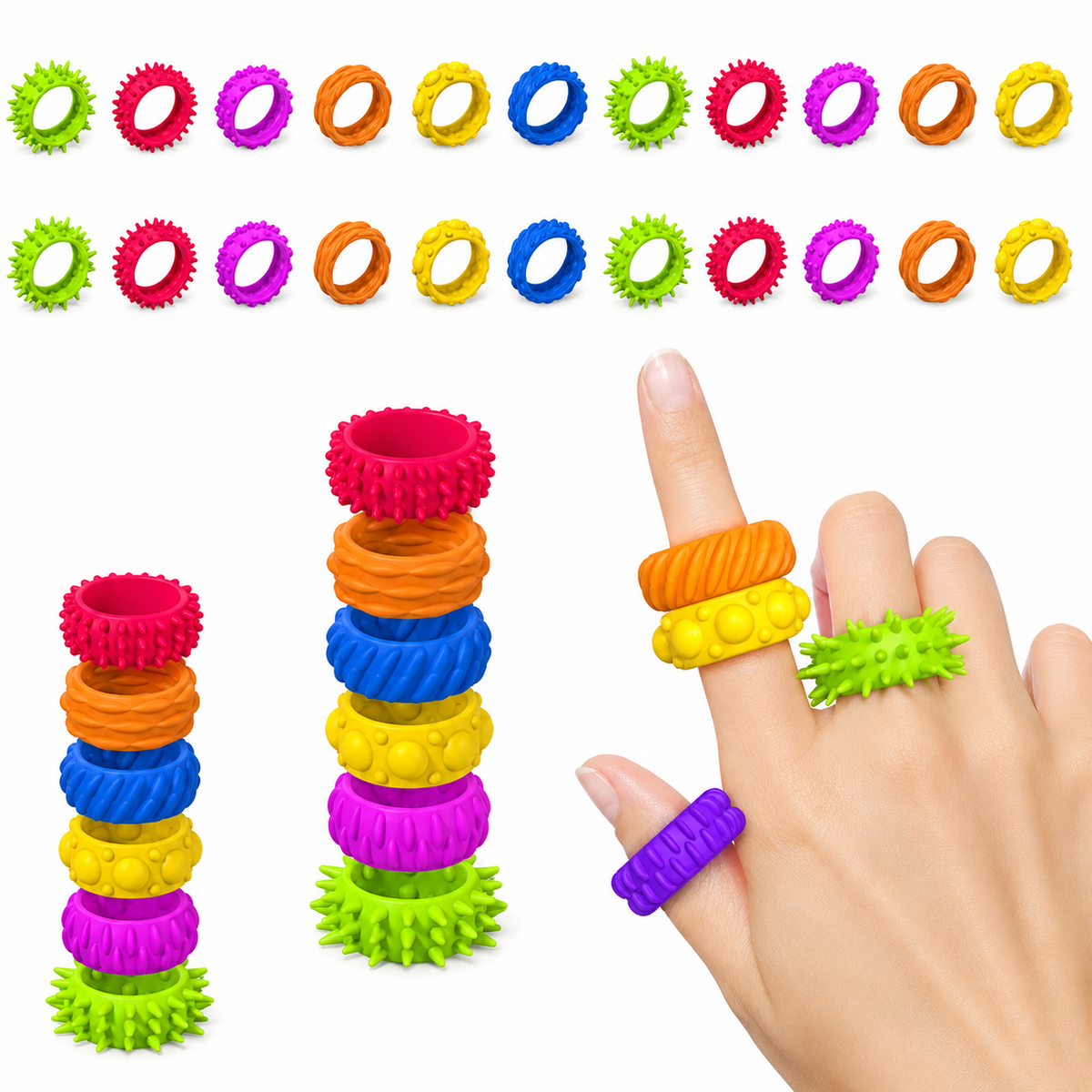 Sensory Fidget Rings (Pack of 6)