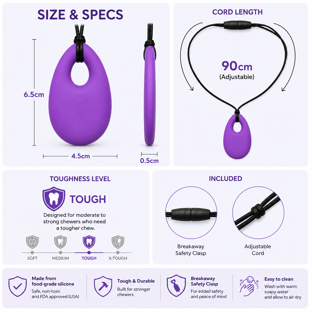 Sensory Chew Necklace (Teardrop)