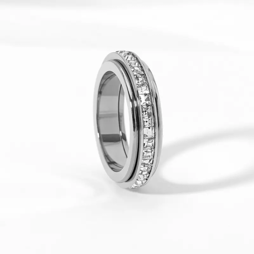 Cubic Zirconia Spinner Ring