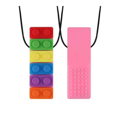 Sensory Chewable Necklace (Rainbow Brick)