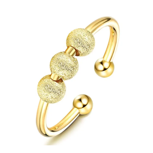 Adjustable Gold/Silver Plated Beaded Ring