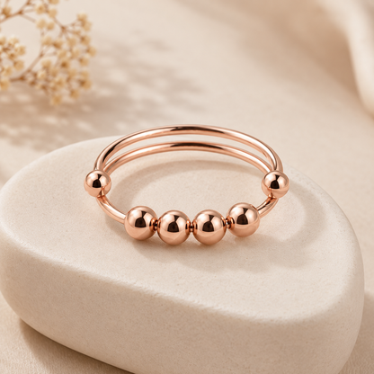 Adjustable Gold/Silver Plated Bead Spinner Ring