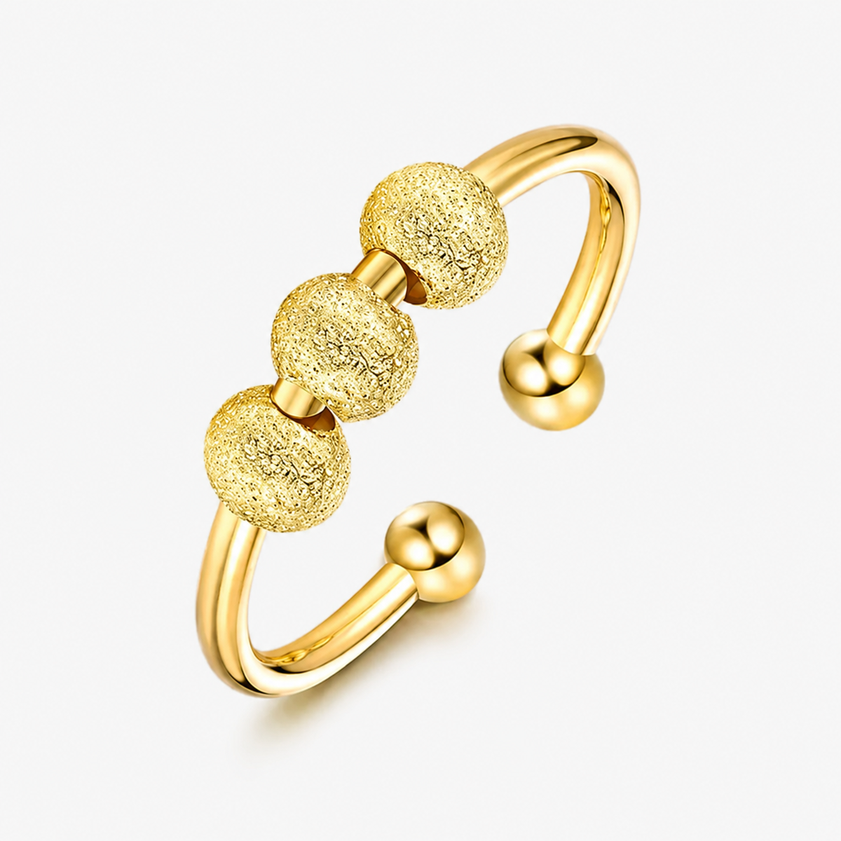 Adjustable Gold/Silver Plated Beaded Ring