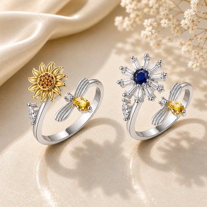 Adjustable Cubic Zirconia Spinner Ring