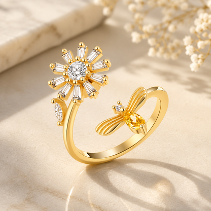 Adjustable Cubic Zirconia Spinner Ring