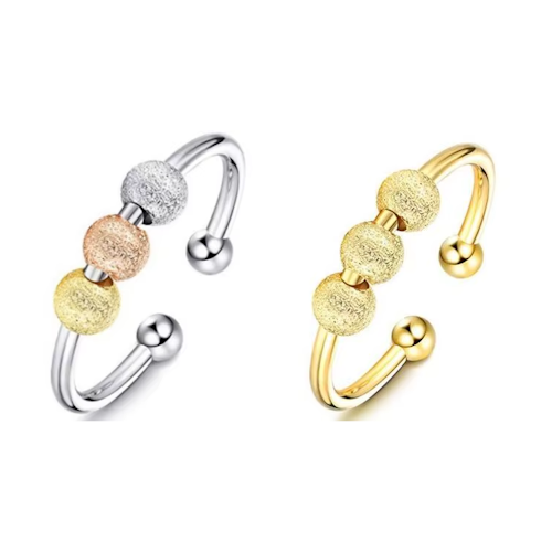 Adjustable Gold/Silver Plated Beaded Ring