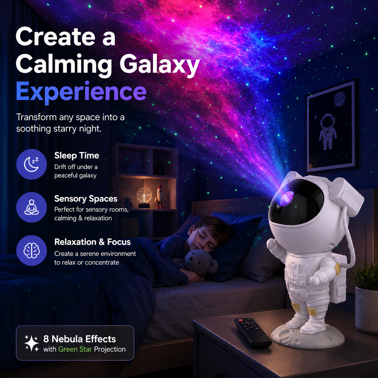 Astronaut Nebula Galaxy Light Projector