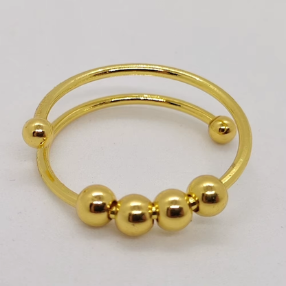 Adjustable Gold/Silver Plated Bead Spinner Ring