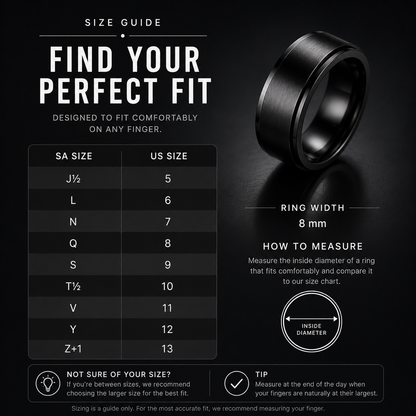 Stainless Steel Spinner Ring (Black)