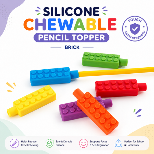 Silicone Chewable Pencil Toppers (Brick)