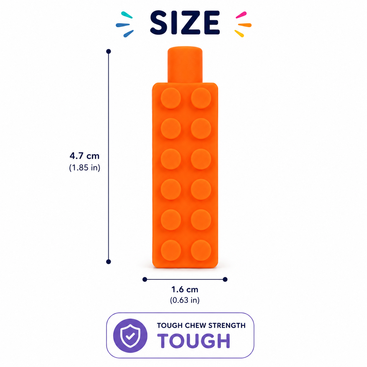 Silicone Chewable Pencil Toppers (Brick)