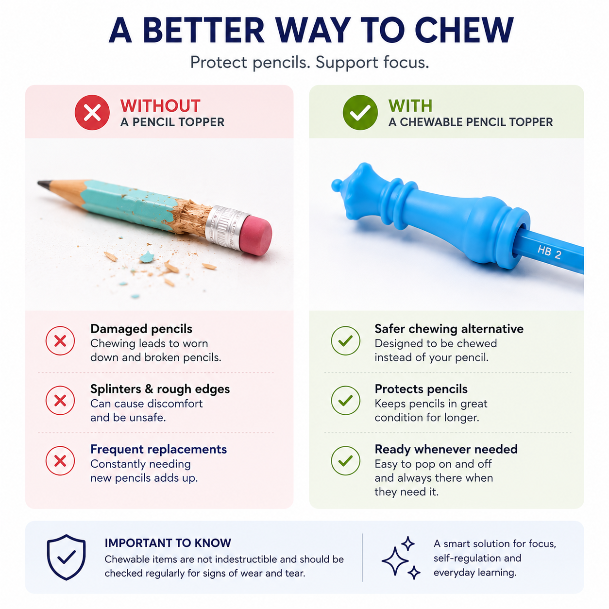 Silicone Chewable Pencil Toppers (Chess Piece)