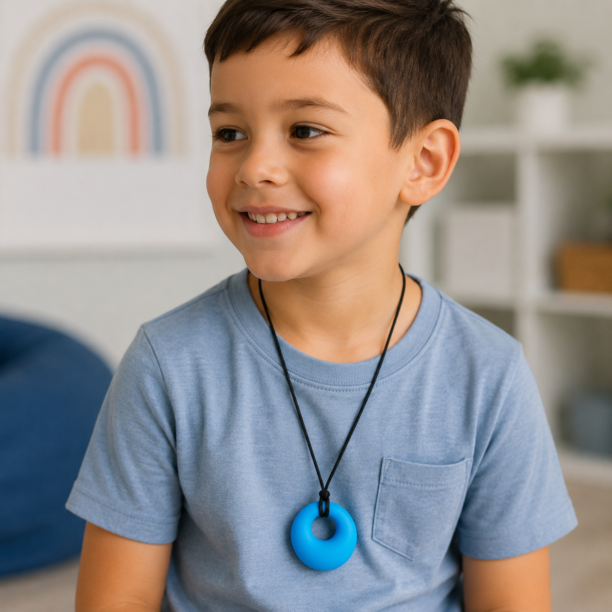 Sensory Chew Necklace (Circle Pendant)