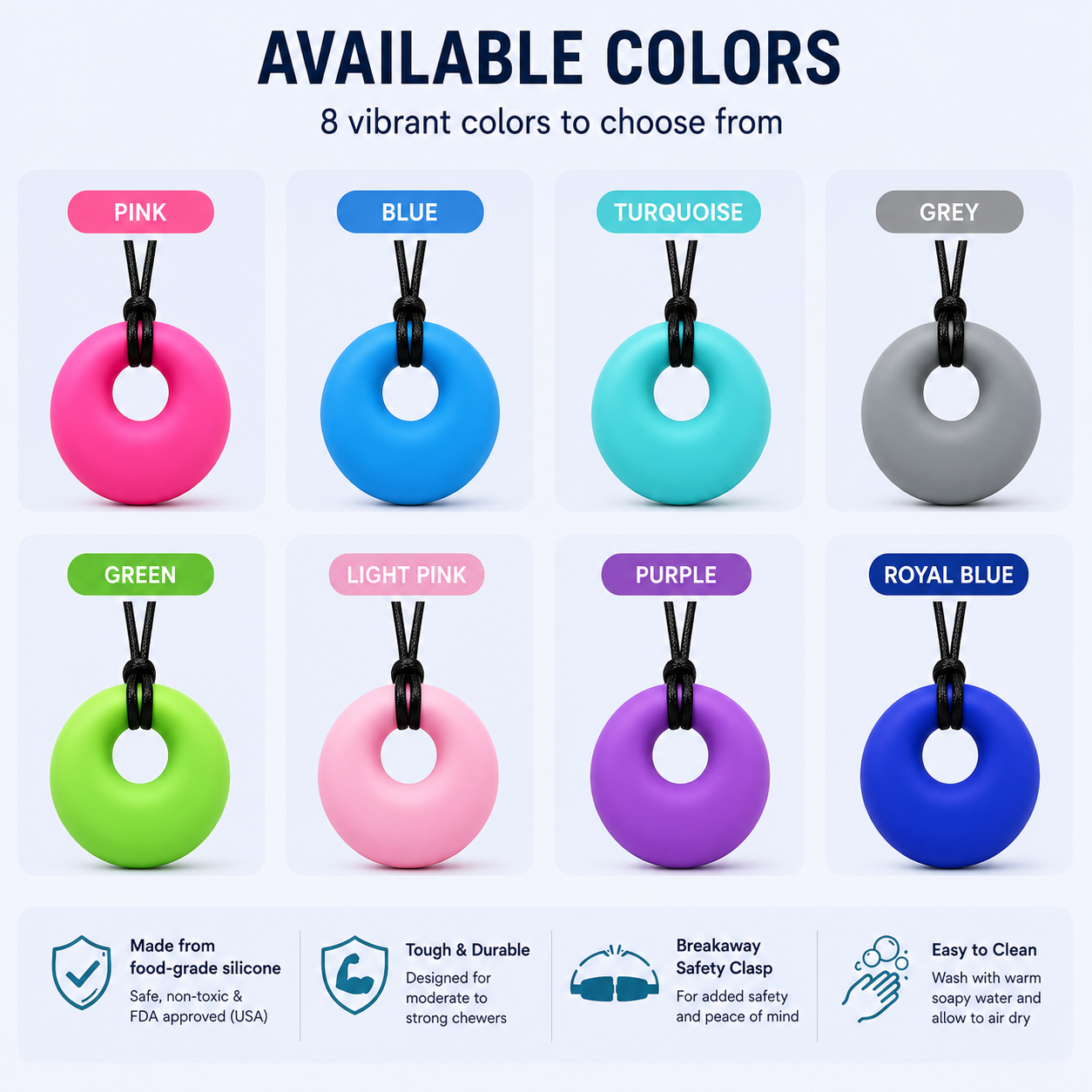 Sensory Chew Necklace (Circle Pendant)