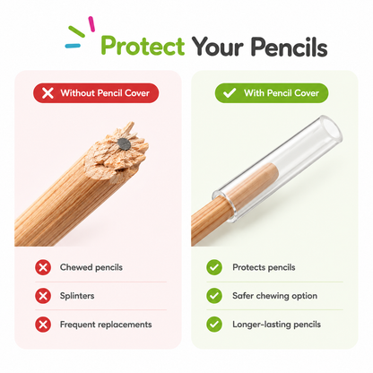 Chewable Pencil Cover (Clear - Pack of 2)