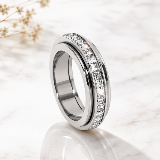 Cubic Zirconia Spinner Ring