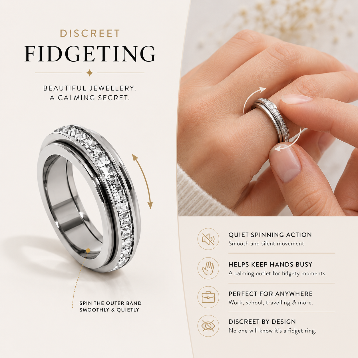Cubic Zirconia Spinner Ring