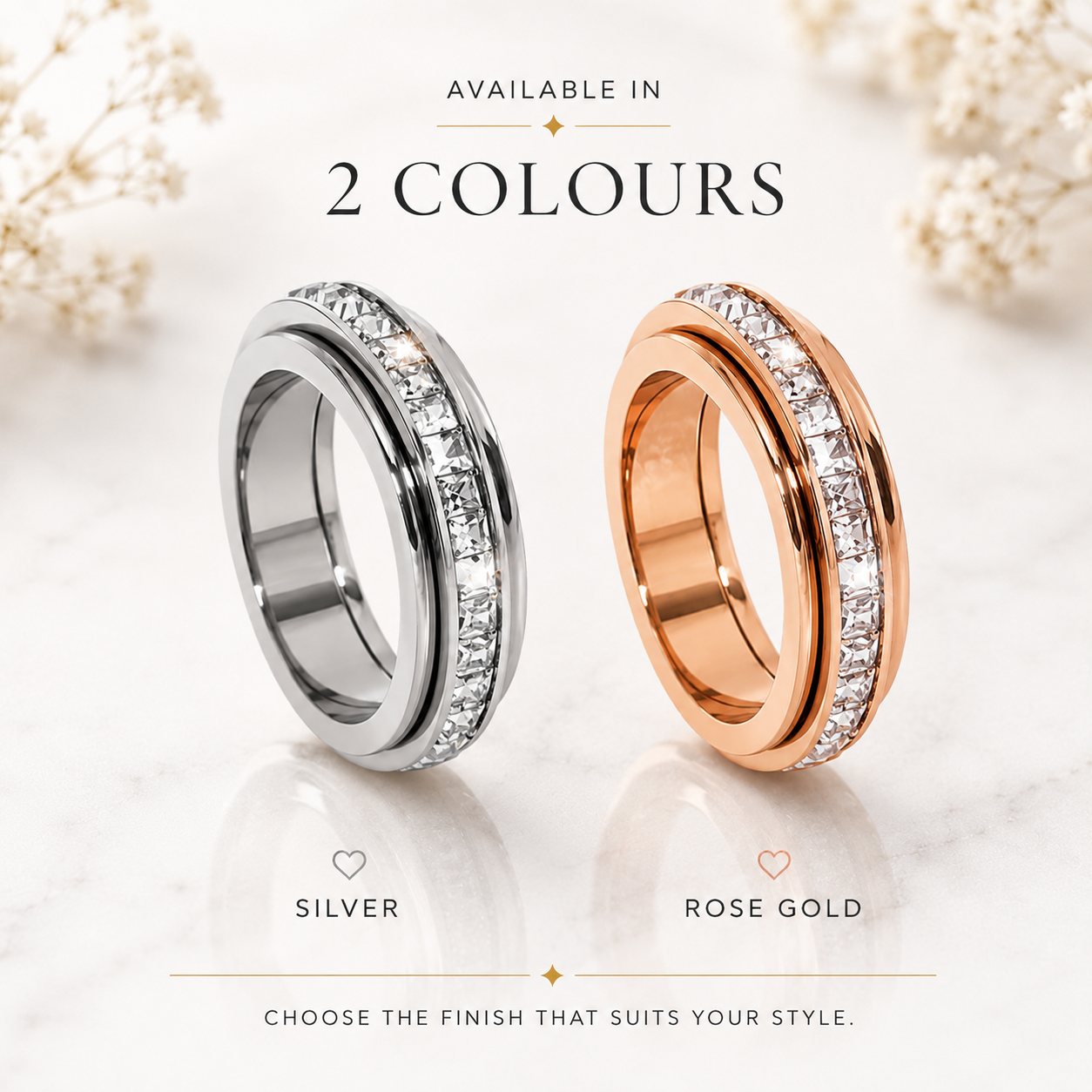 Cubic Zirconia Spinner Ring