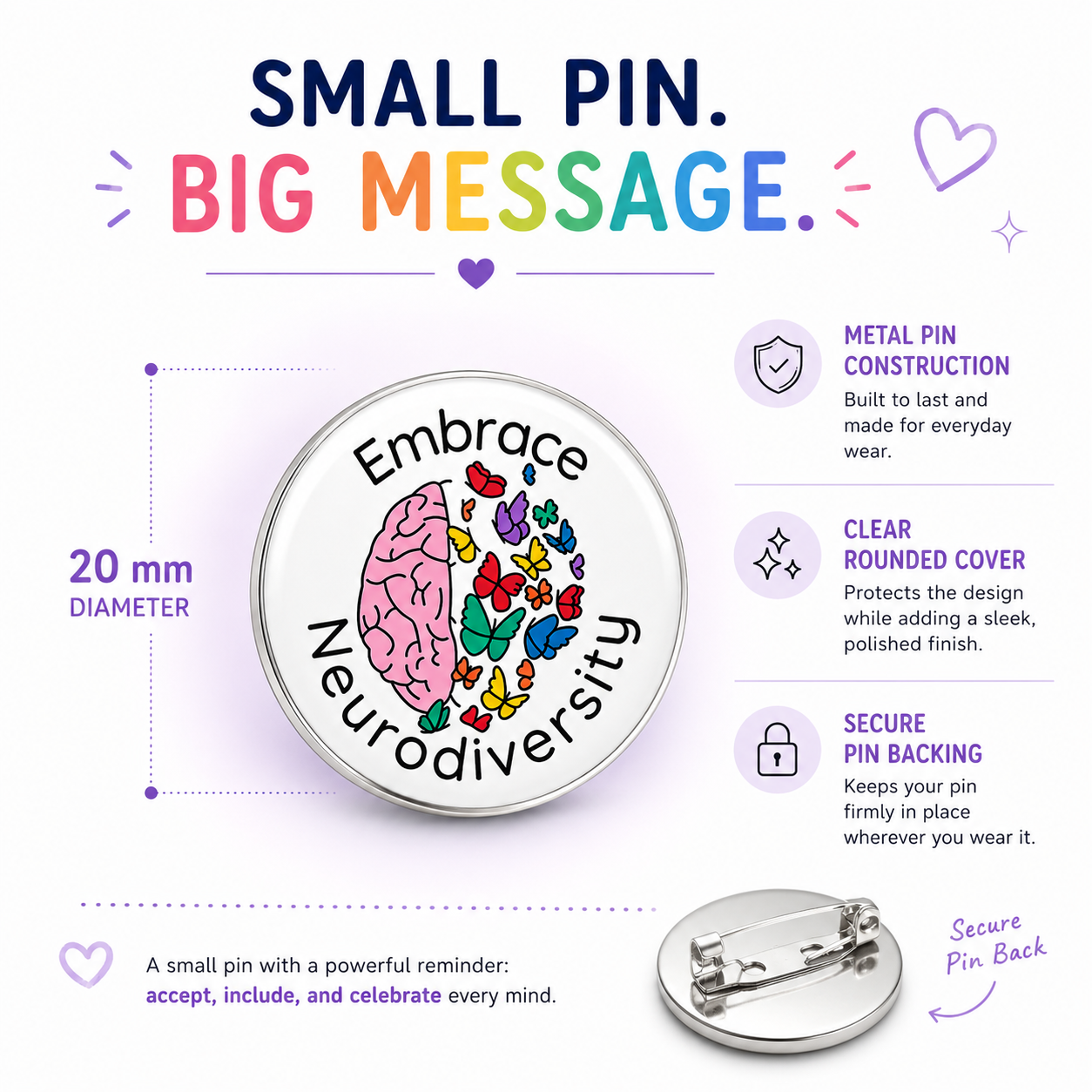 Lapel Pin (Embrace Neurodiversity)