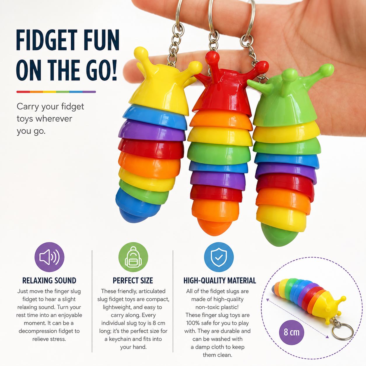 Fidget Slug Keychain