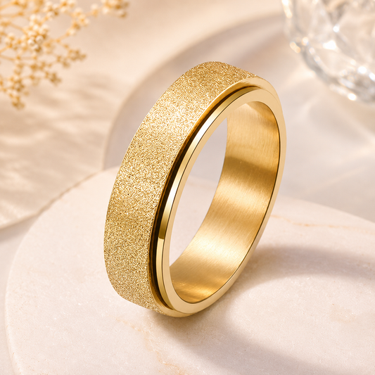 Gold Glitter Spinner Ring