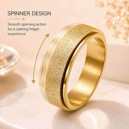 Gold Glitter Spinner Ring
