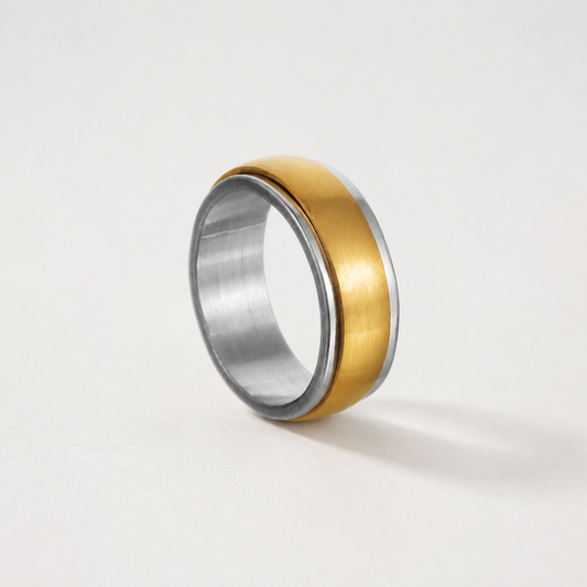 Stainless Steel Unisex Spinner Ring (Gold/Silver)