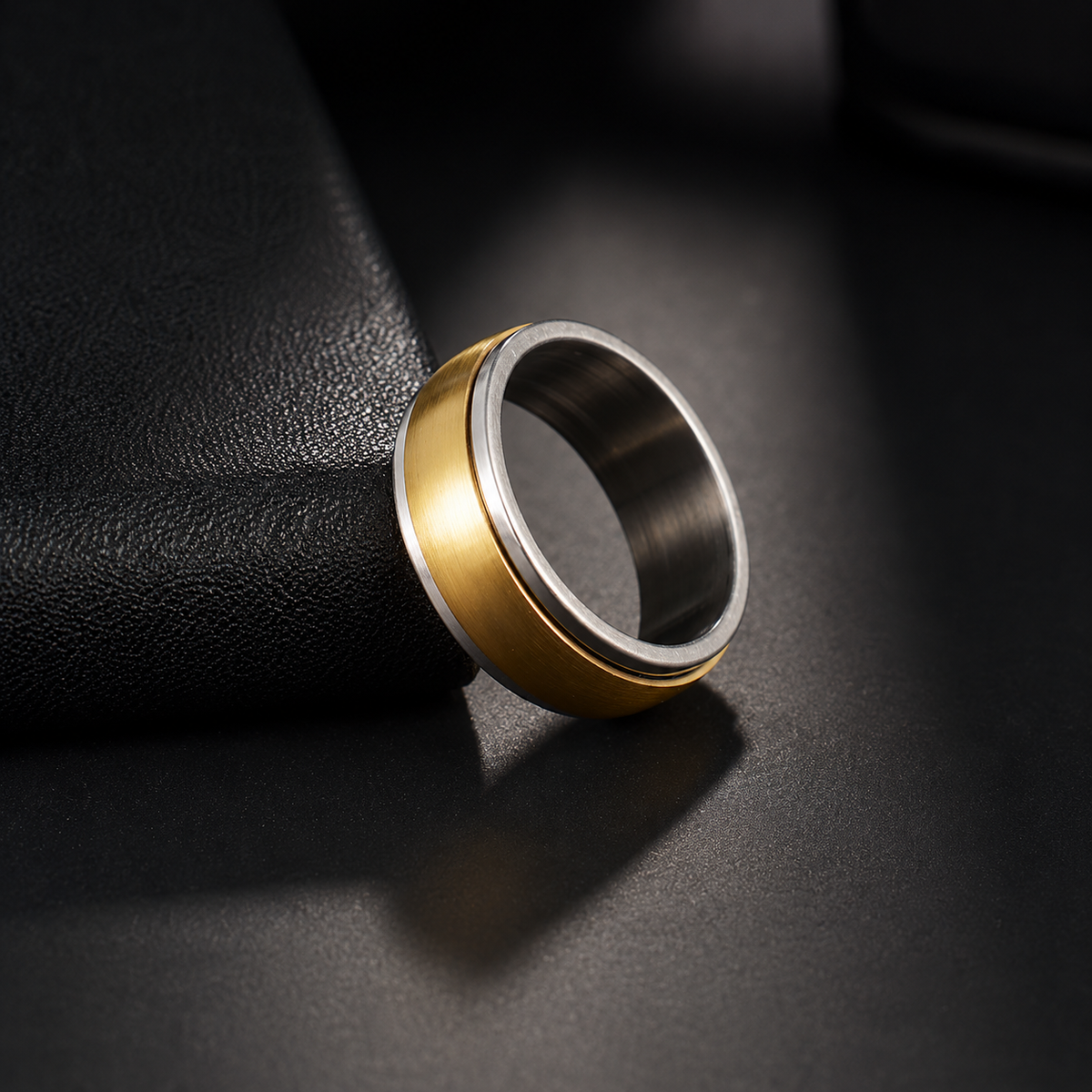 Stainless Steel Unisex Spinner Ring (Gold/Silver)