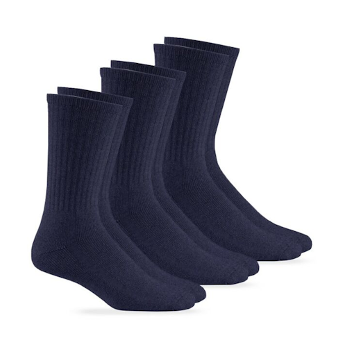 Jefferies Socks Low Seam Casual Crew Socks - Navy