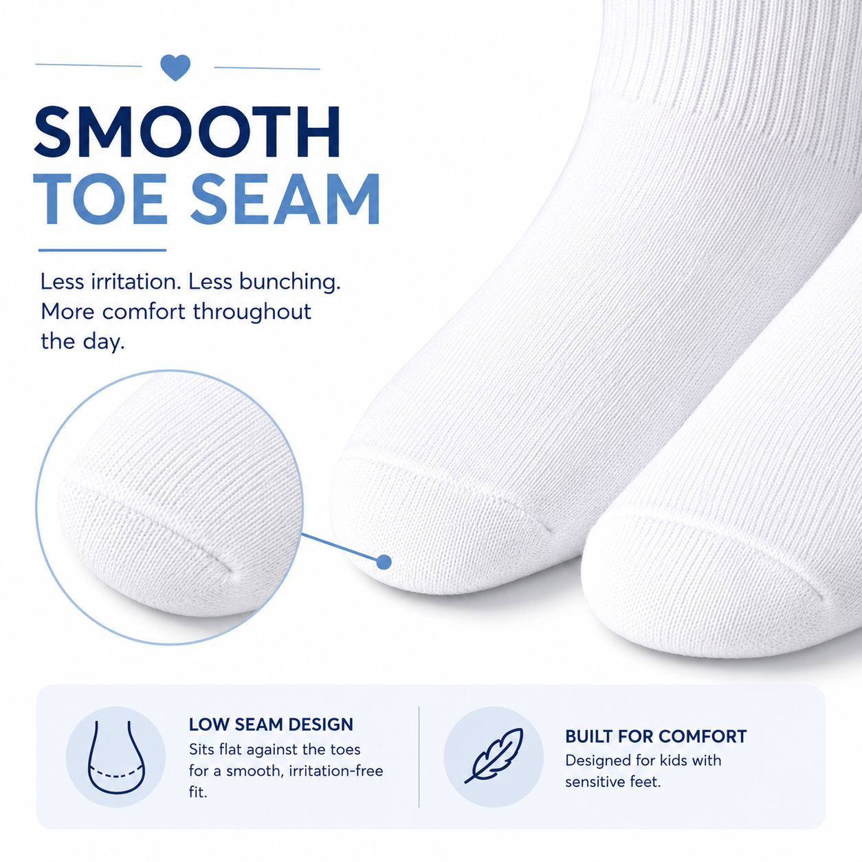 Jefferies Socks Smooth Toe Crew Non-Cushion Socks - White