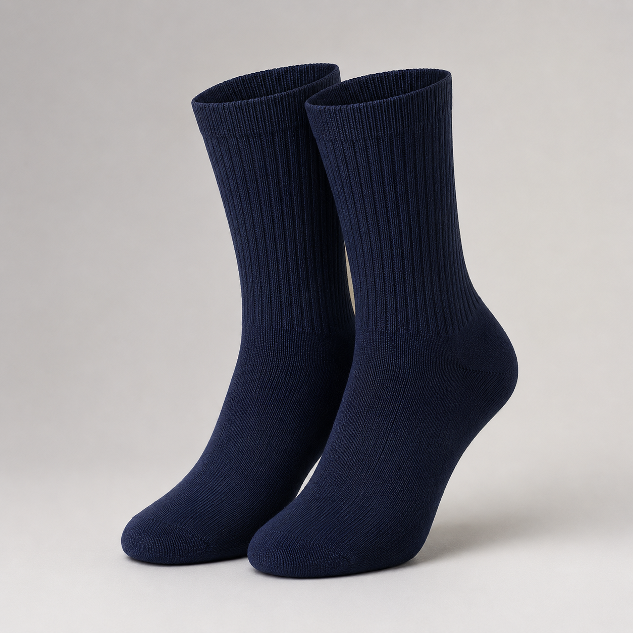 Jefferies Socks Smooth Toe Casual Crew Socks - Navy