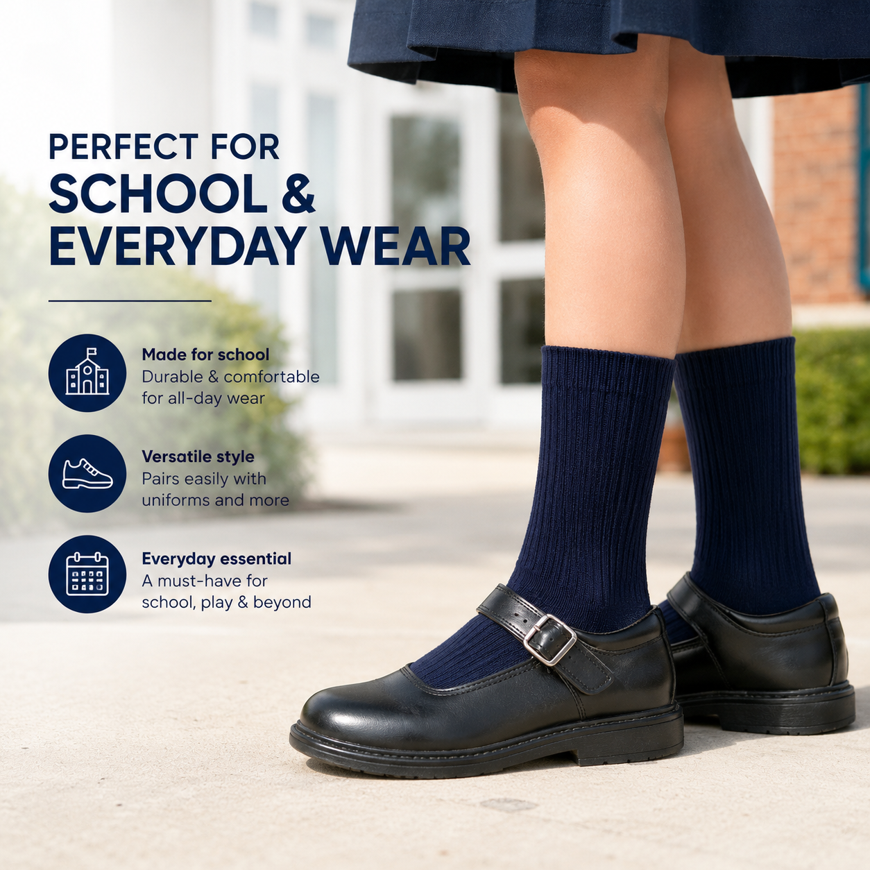 Jefferies Socks Smooth Toe Casual Crew Socks - Navy