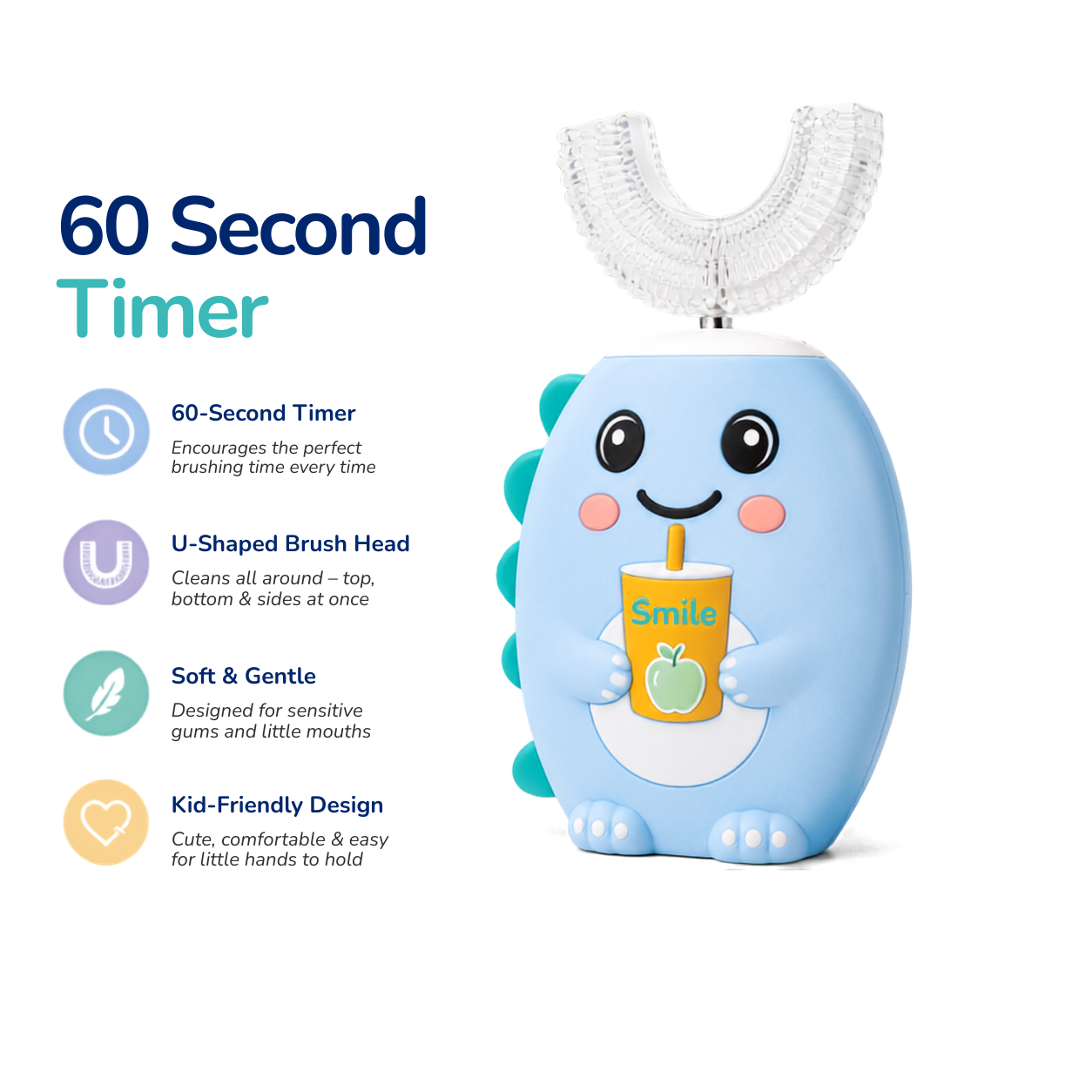 Kids U-Shaped Electric Toothbrush (Dino)