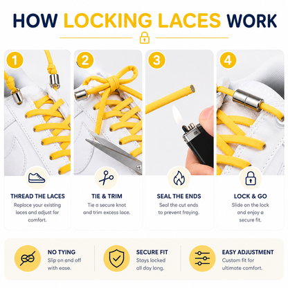 Locking Laces elastic shoe laces