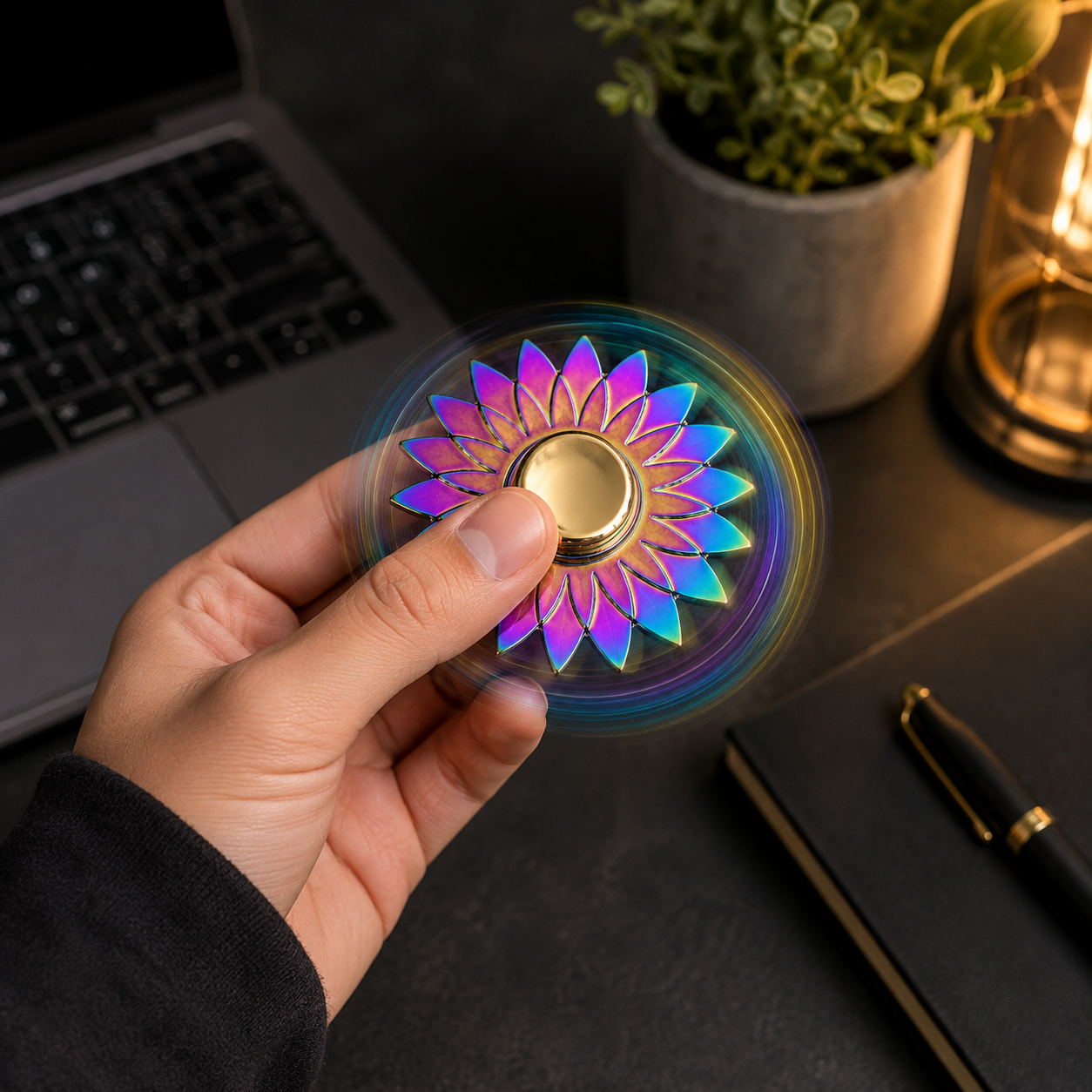 Lotus Flower Metal Fidget Spinner